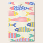 SEA LA VIE - Coastal Pun Fish Art with dots and stripes  Cutting Board Gallery Image 1