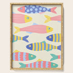 SEA LA VIE - Coastal Pun Fish Art with dots and stripes  Serving Tray Gallery Image 1