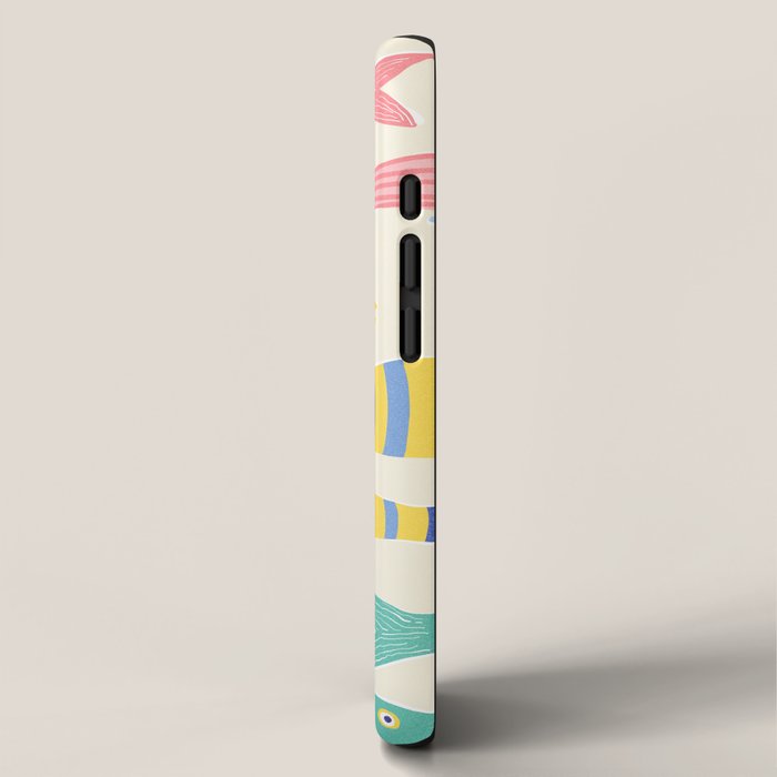SEA LA VIE - Coastal Pun Fish Art with dots and stripes  iPhone Case Gallery Image 2