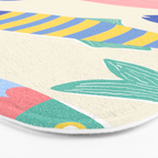 SEA LA VIE - Coastal Pun Fish Art with dots and stripes  Bath Mat Gallery Image 3