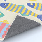 SEA LA VIE - Coastal Pun Fish Art with dots and stripes  Rug Gallery Image 4