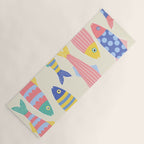 SEA LA VIE - Coastal Pun Fish Art with dots and stripes  Yoga Mat Gallery Image 1