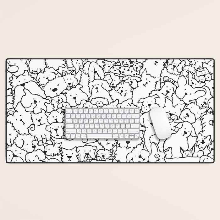 Dog Doodle Art Desk Mat Gallery Image 1