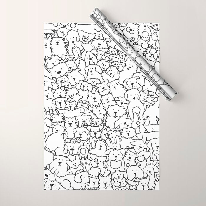 Dog Doodle Art Wrapping Paper