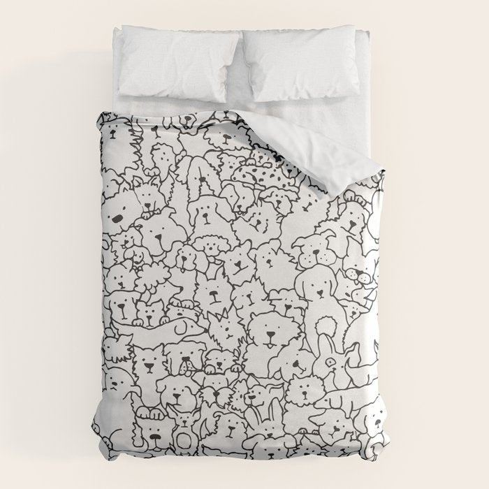 Dog Doodle Art Duvet Cover Gallery Image 1