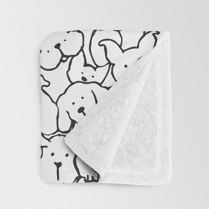 Dog Doodle Art Throw Blanket Gallery Image 3
