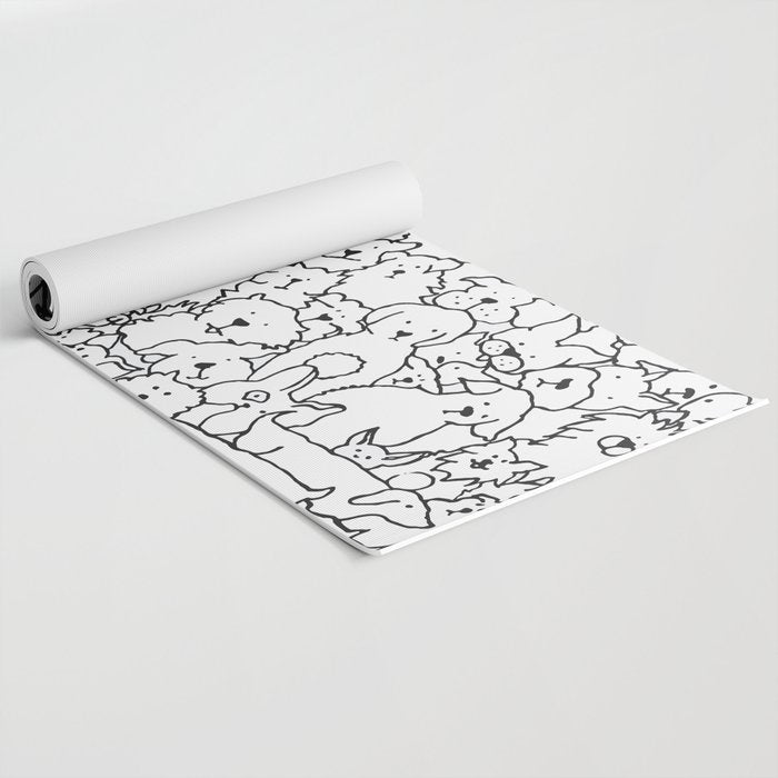 Dog Doodle Art Yoga Mat Gallery Image 2