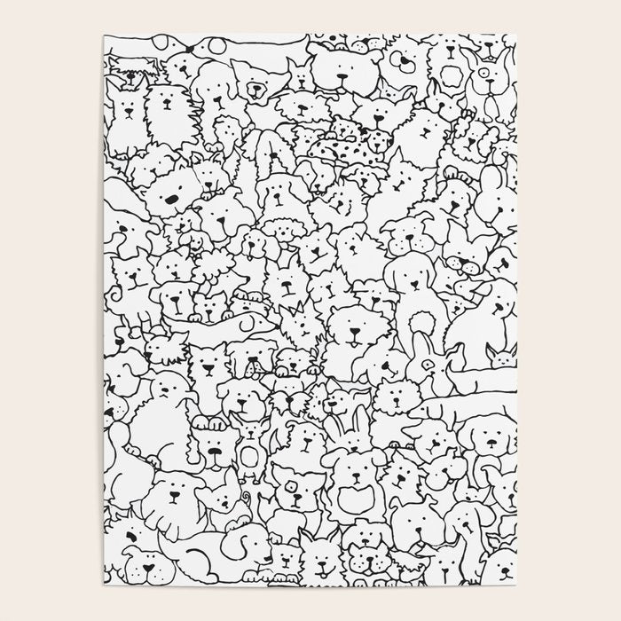 Dog Doodle Art Poster Gallery Image 1