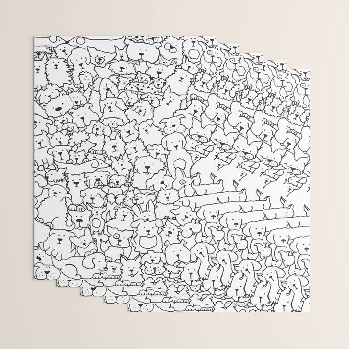 Dog Doodle Art Wrapping Paper Gallery Image 3