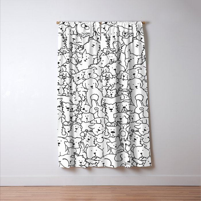 Dog Doodle Art Window Curtain Gallery Image 3