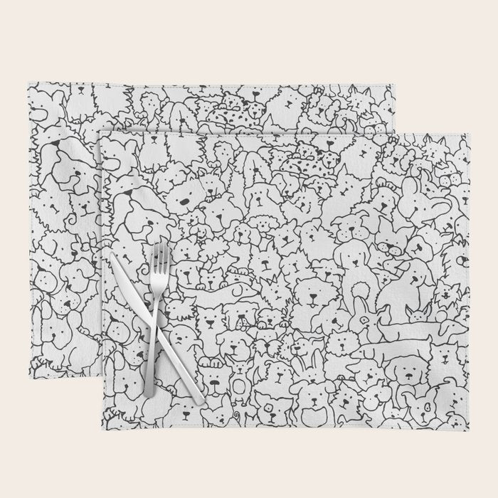 Dog Doodle Art Placemat Gallery Image 1