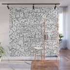 Dog Doodle Art Wall Mural Gallery Image 1