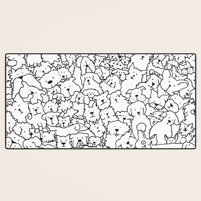 Dog Doodle Art Desk Mat Gallery Image 3