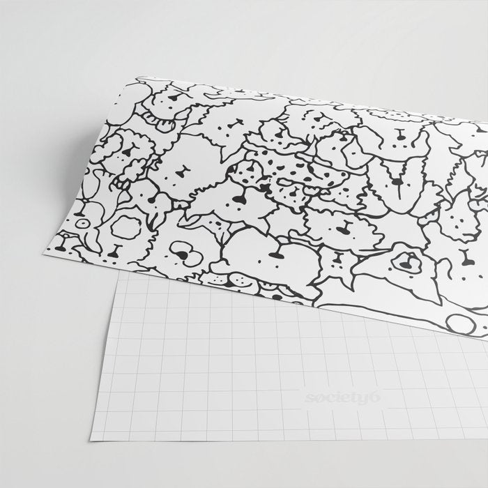 Dog Doodle Art Wrapping Paper Gallery Image 2