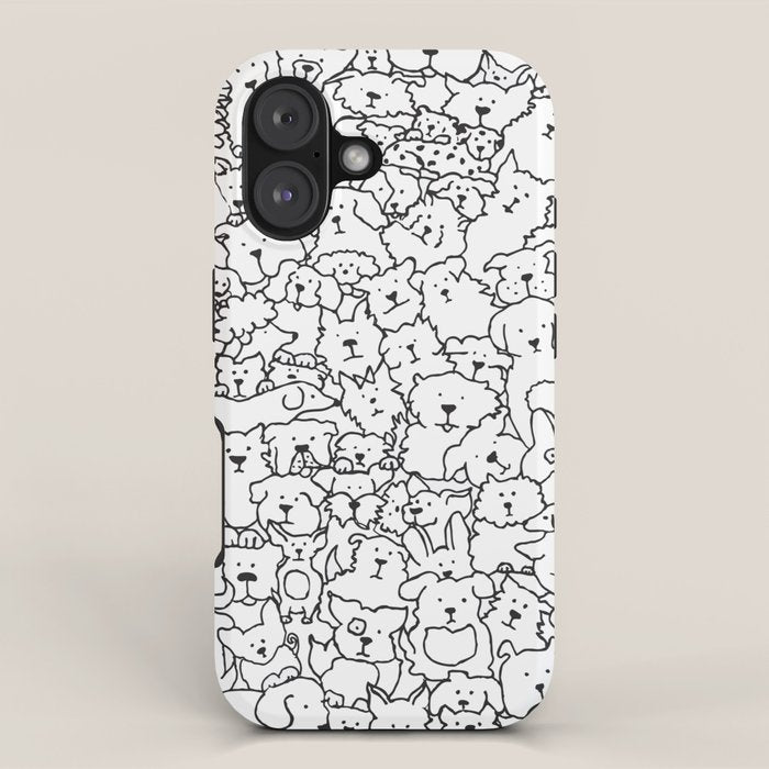 Dog Doodle Art iPhone Case Gallery Image 1
