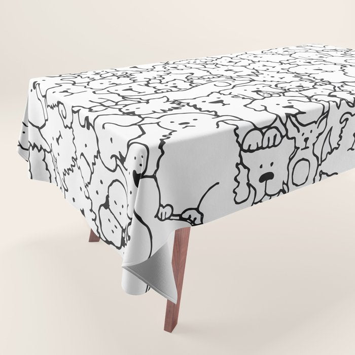 Dog Doodle Art Tablecloth Gallery Image 1