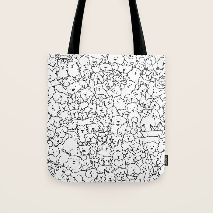 Dog Doodle Art Tote Bag Gallery Image 1