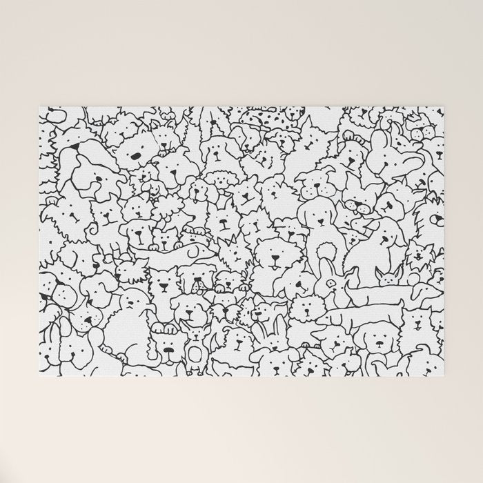 Dog Doodle Art Welcome Mat Gallery Image 1