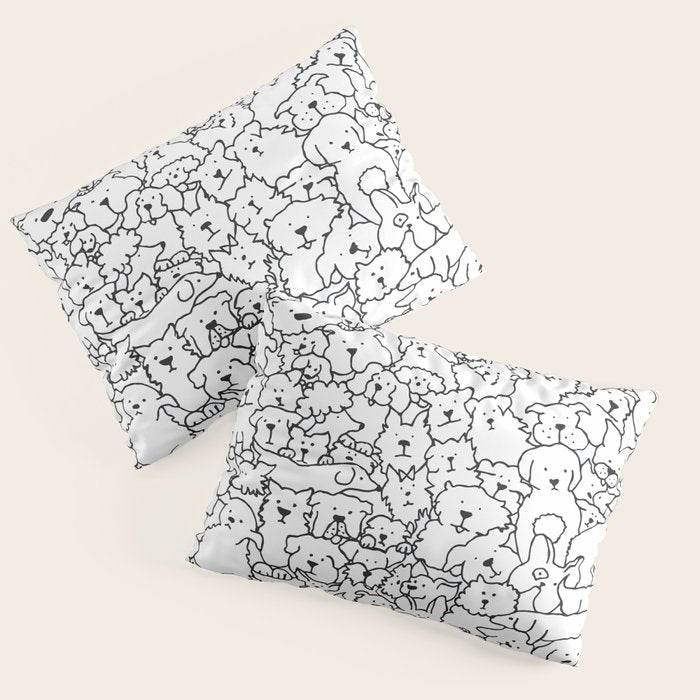 Dog Doodle Art Pillow Sham Gallery Image 1
