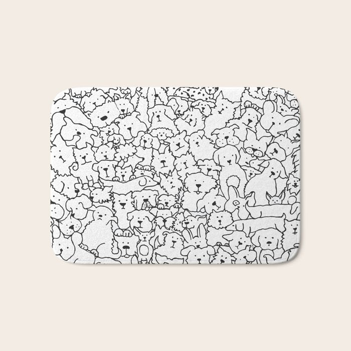 Dog Doodle Art Bath Mat Gallery Image 1