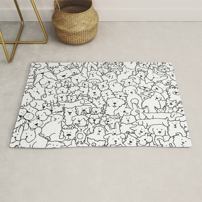 Dog Doodle Art Rug Gallery Image 1