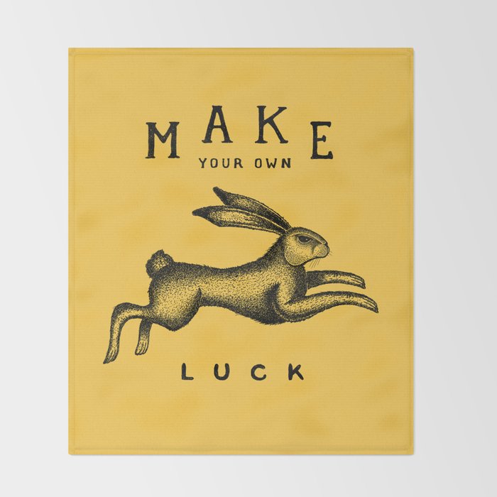 MAKE YOUR OWN LUCK Throw Blanket Gallery Image 2