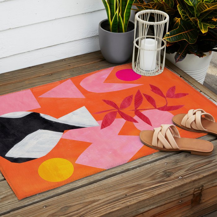 Two Sun Sunset Tribal Vase Outdoor Rug Gallery Image 2