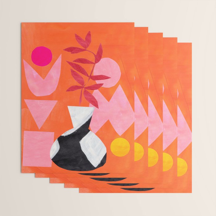 Two Sun Sunset Tribal Vase Wrapping Paper Gallery Image 3