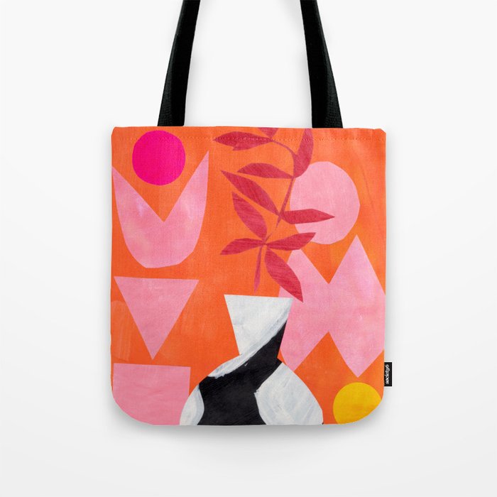 Two Sun Sunset Tribal Vase Tote Bag Gallery Image 1