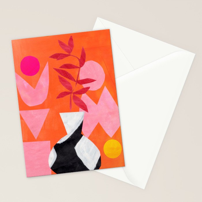 Two Sun Sunset Tribal Vase Stationery Card Gallery Image 2