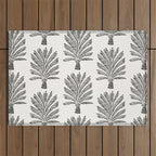 Palm Tree - Black Outdoor Rug Gallery Image 1