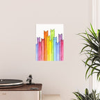 Cat Rainbow Watercolor Pattern Poster Gallery Image 2