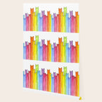 Cat Rainbow Watercolor Pattern Wallpaper Gallery Image 2