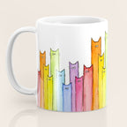 Cat Rainbow Watercolor Pattern Coffee Mug Gallery Image 3