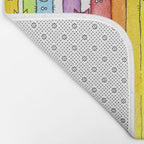 Cat Rainbow Watercolor Pattern Bath Mat Gallery Image 2