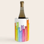 Cat Rainbow Watercolor Pattern Wine Chiller Gallery Image 2