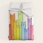 Cat Rainbow Watercolor Pattern Comforter Gallery Image 6