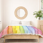 Cat Rainbow Watercolor Pattern Duvet Cover Gallery Image 3