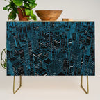 Night light city / Lineart city in blue Credenza Gallery Image 1