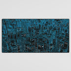 Night light city / Lineart city in blue Desk Mat Gallery Image 3