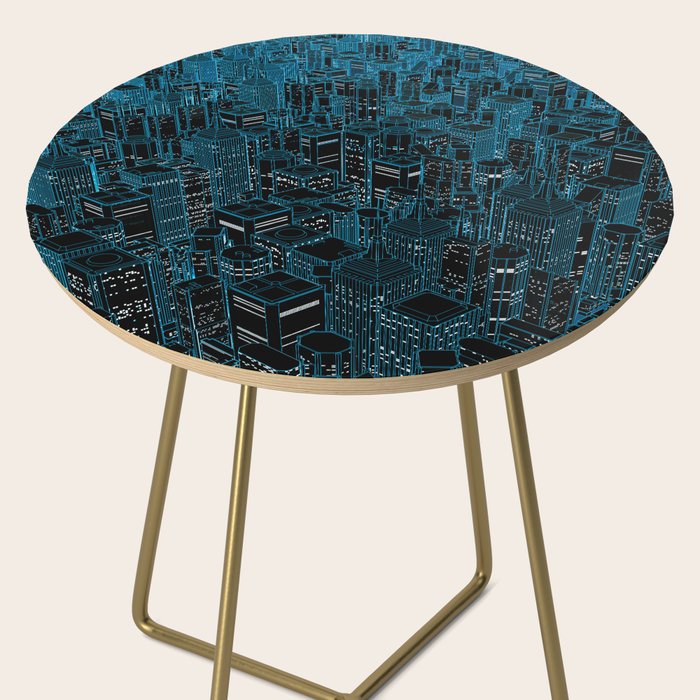 Night light city / Lineart city in blue Side Table Gallery Image 2