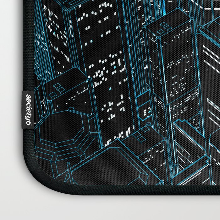 Night light city / Lineart city in blue Laptop Sleeve Gallery Image 3