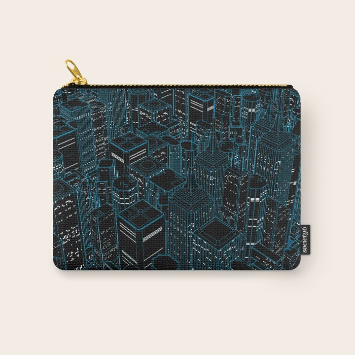 Night light city / Lineart city in blue Carry All Pouch Gallery Image 1