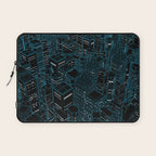 Night light city / Lineart city in blue Laptop Sleeve Gallery Image 1