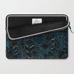Night light city / Lineart city in blue Laptop Sleeve Gallery Image 2