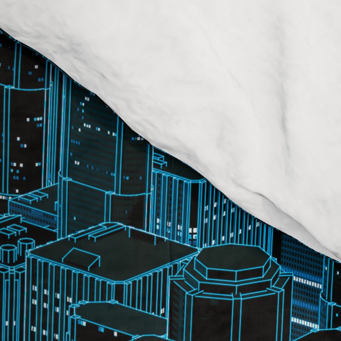 Night light city / Lineart city in blue Comforter Gallery Image 4