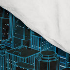 Night light city / Lineart city in blue Comforter Gallery Image 4