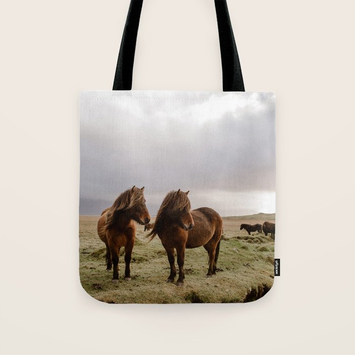 Two Icelandic Ponies Tote Bag Gallery Image 1