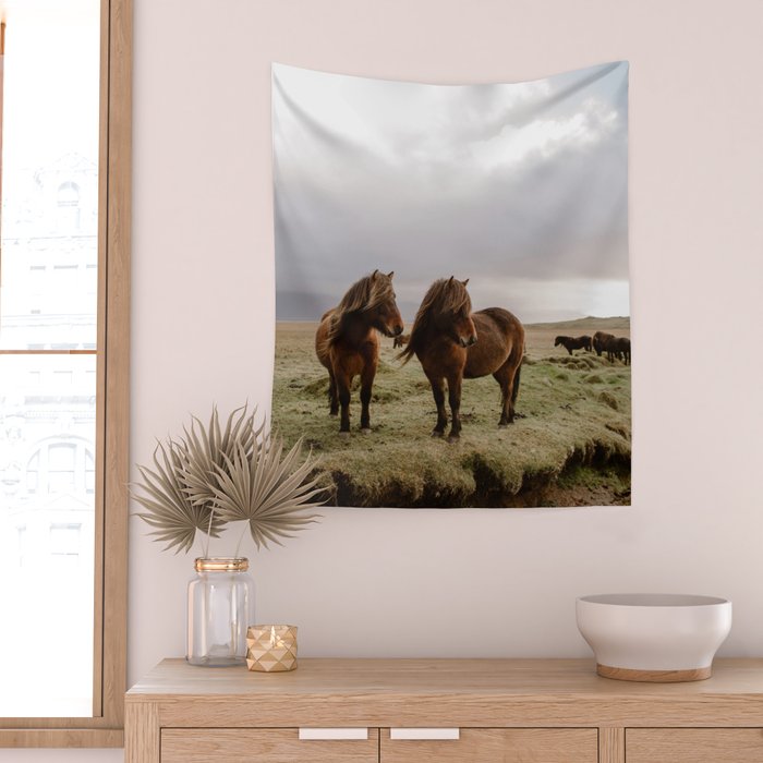 Two Icelandic Ponies Wall Tapestry Gallery Image 2