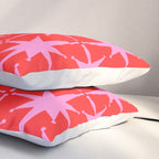 Retro Christmas Atomic Stars Mid Century Modern Pattern in Preppy Pink and Red Pillow Sham Gallery Image 3